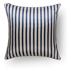 Emily's Pillow - Gestreifter bedruckter Seidenkissenbezug | Dunkelblau