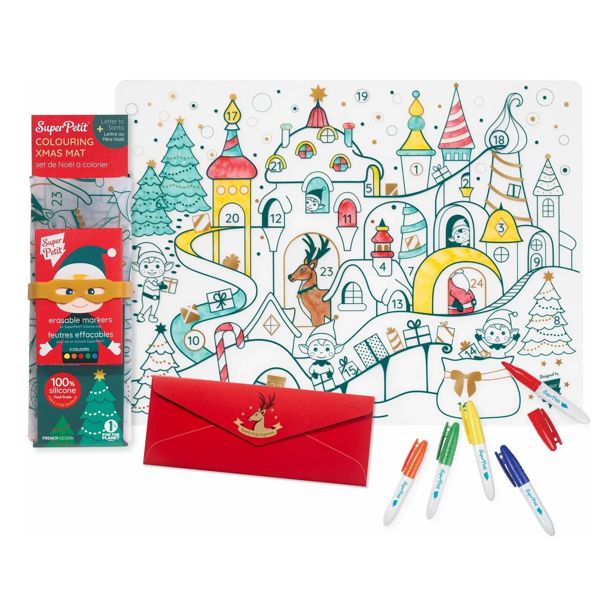 Superpetit - 5-teiliges Filz-Malset Weihnachtsdorf