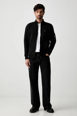 Alpha Industries erkek pamuklu fermuarlı sweatshirt DTM Mid
