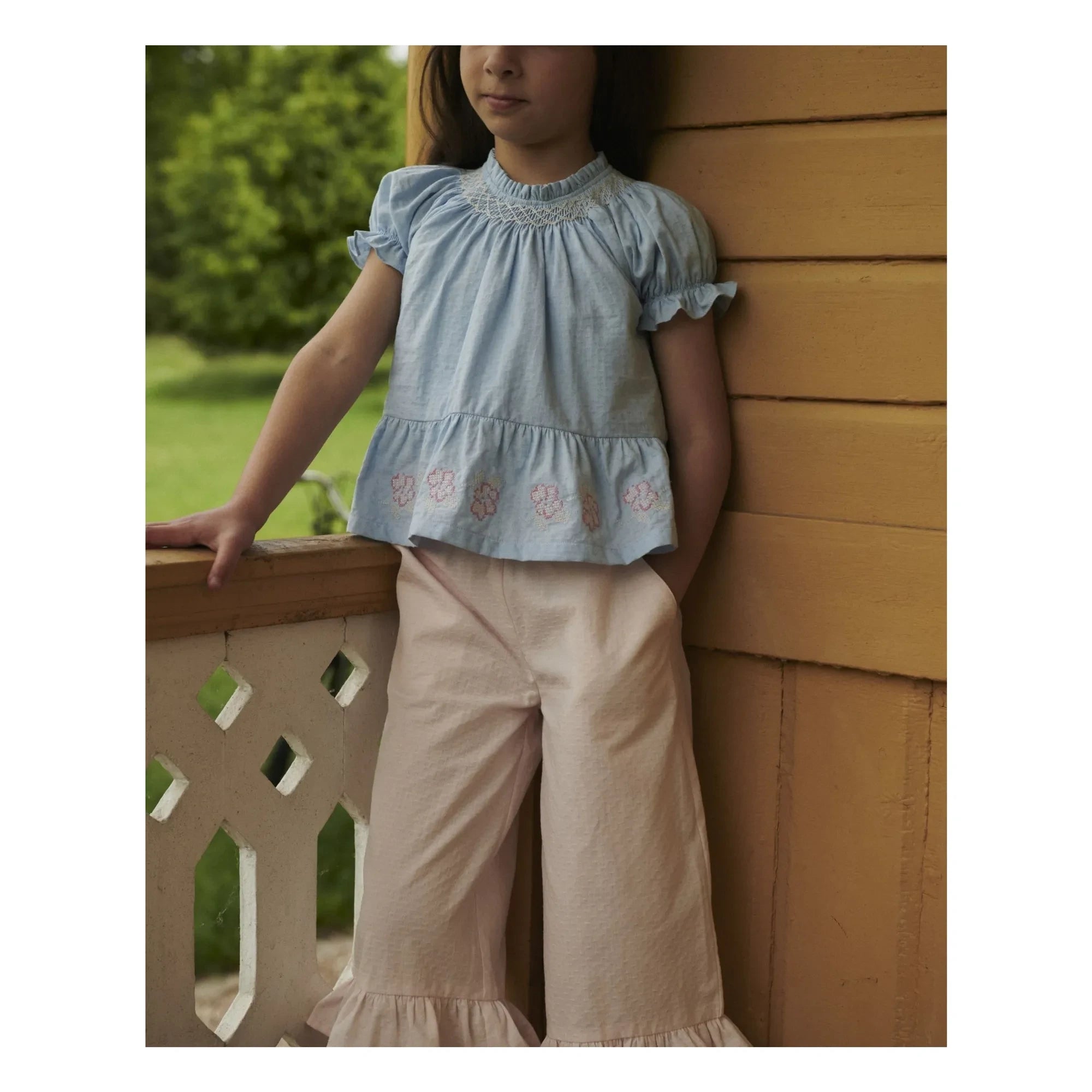 Copenhagen Colors - Bio-Baumwoll Spitzenbluse | Hellblau