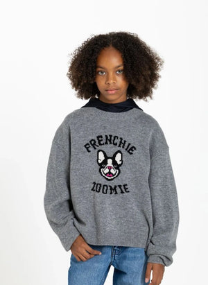 Finger in the nose - Sally Frenchie Merinos Wolle Pullover | Graumelange