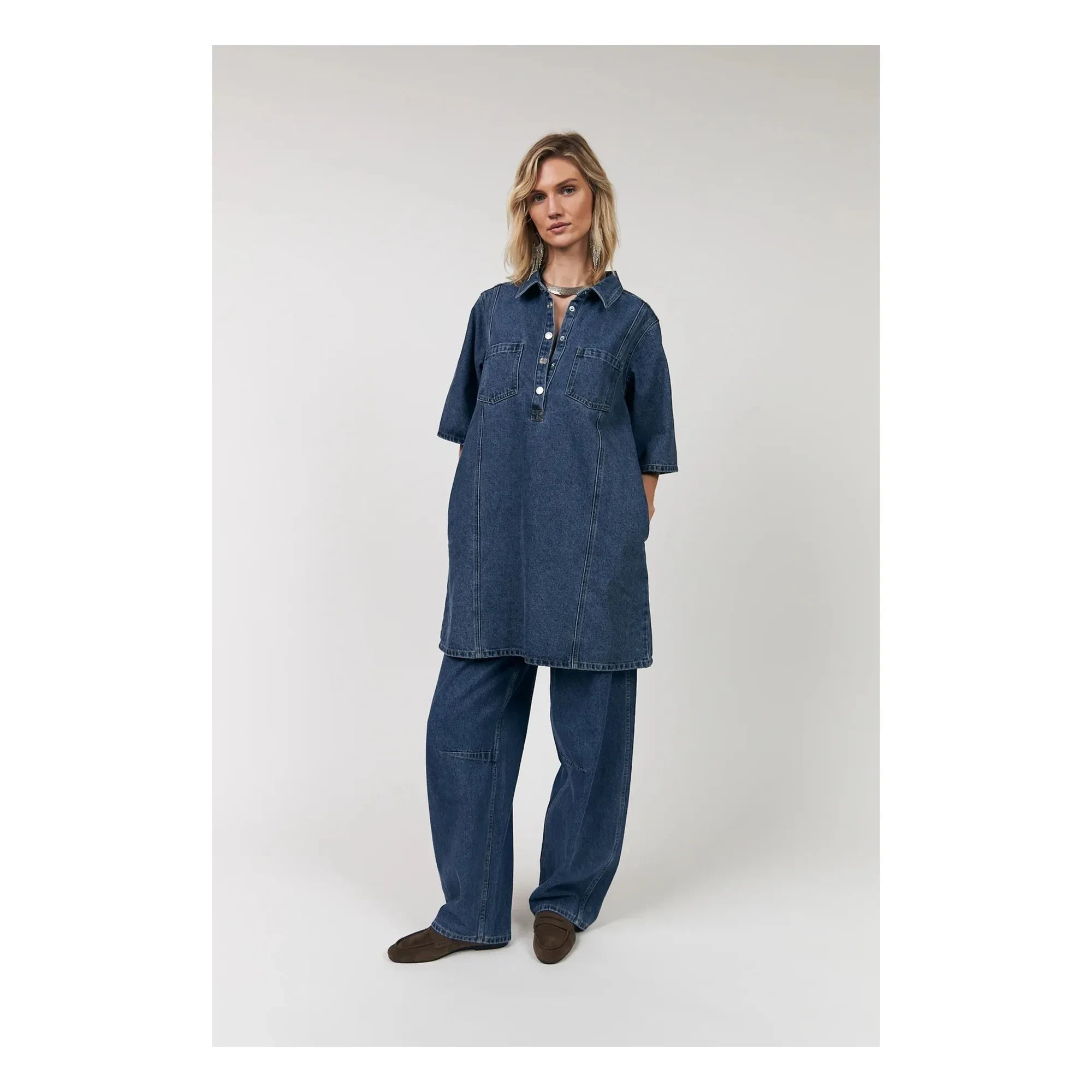 Lollys Laundry - Mola Baumwollkleid | Jeansblau