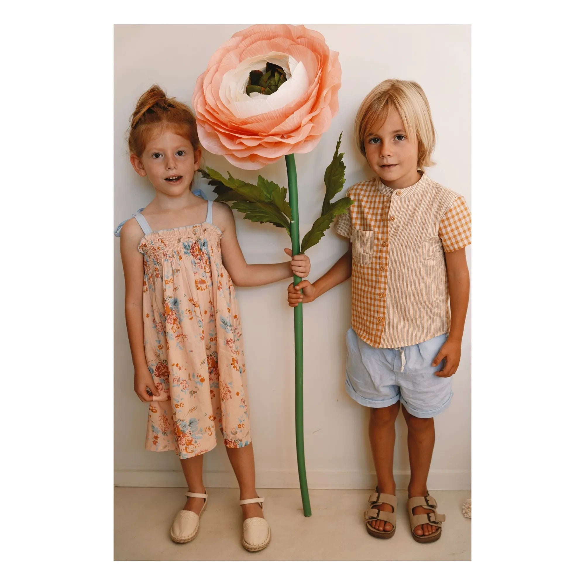 Lilinoa - Babette Fleurie Gerafftes Kleid | Pfirsich