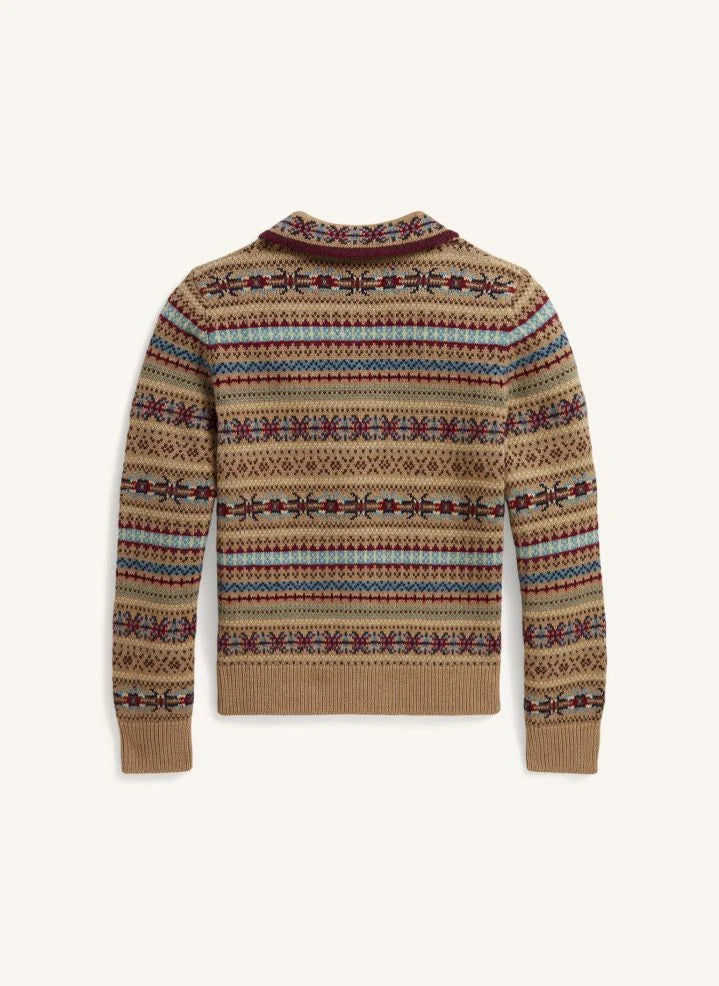 Ralph Lauren - Jacquard-Strickjacke | Braun