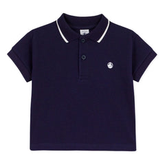 Petit Bateau - Baby-Poloshirt aus Bio-Baumwolle | Nachtblau