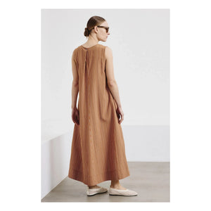 Pomandère - Gestreiftes Kleid | Apricot