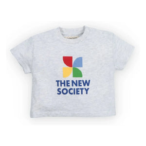 the new society - Baby Logo T-Shirt | Grau meliert