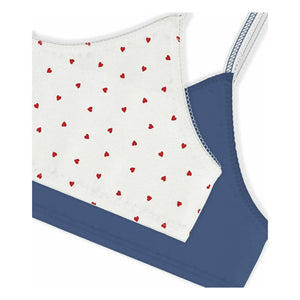 Petit Bateau - 2'li Organik Pamuk Kalp Sütyen Seti | Beyaz