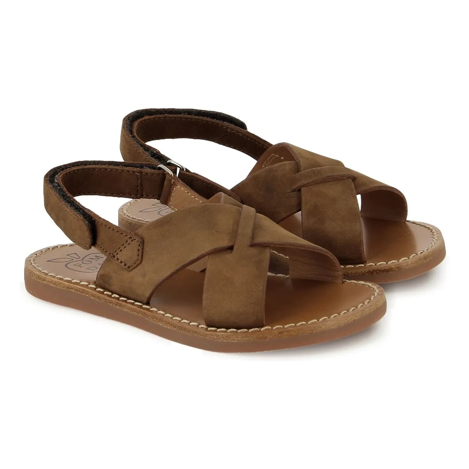 Pom d'Api - Beach-Stitch Kreuz-Sandalen | Braun