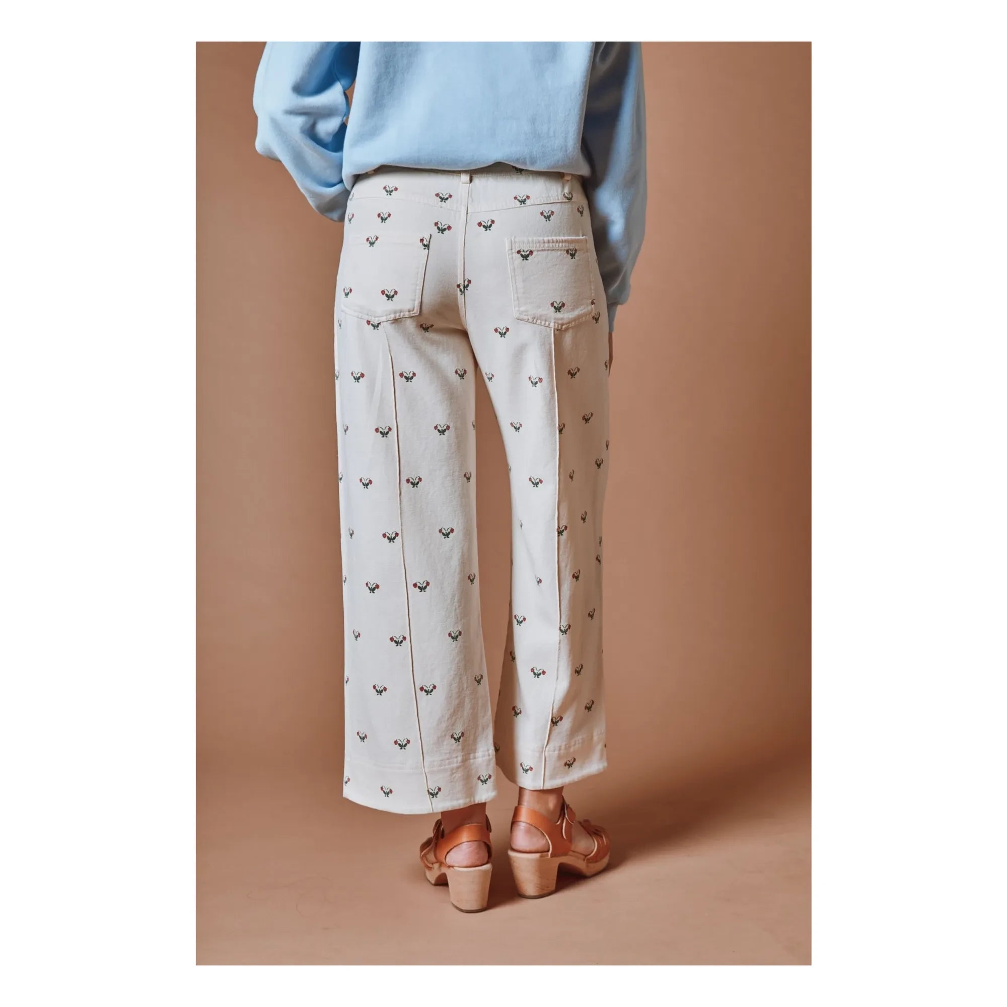 Emile et Ida - Baumwollhose mit Erdbeeren | Creme