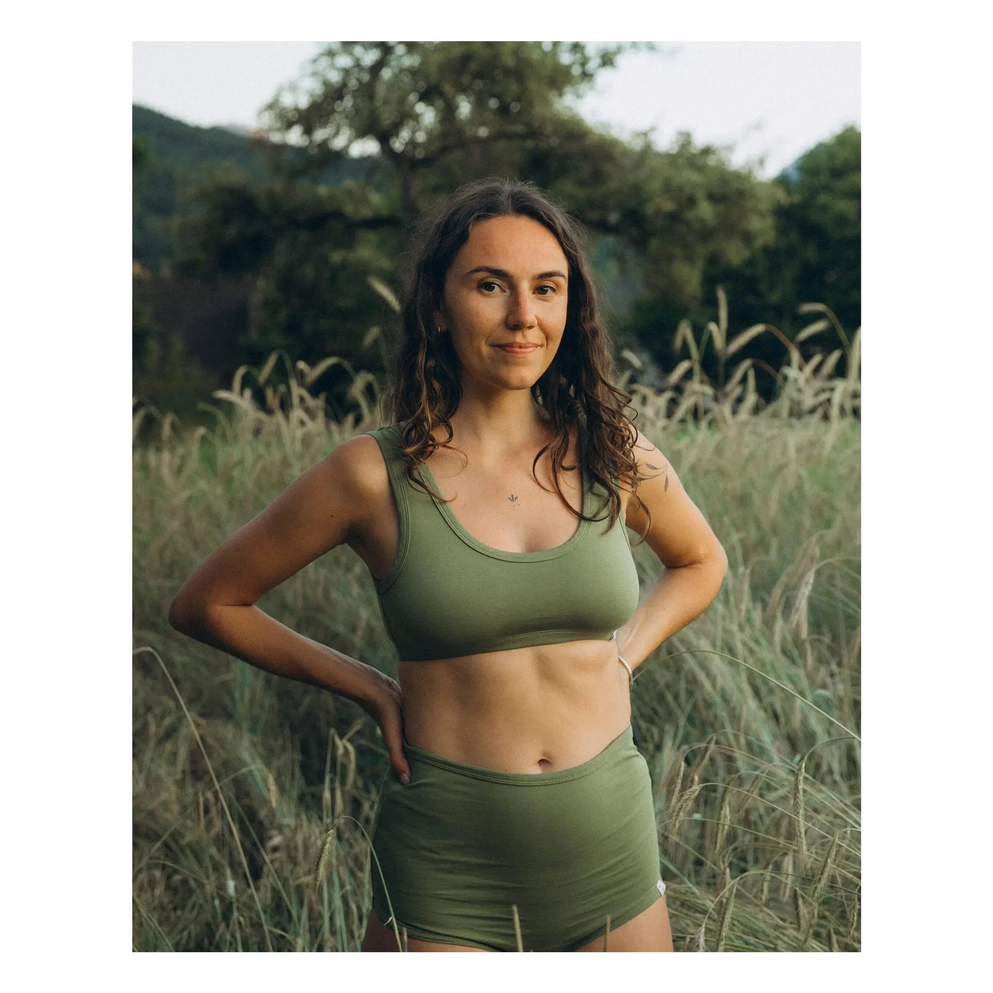 Matona - Glatter Bio-Baumwoll-BH | Olive