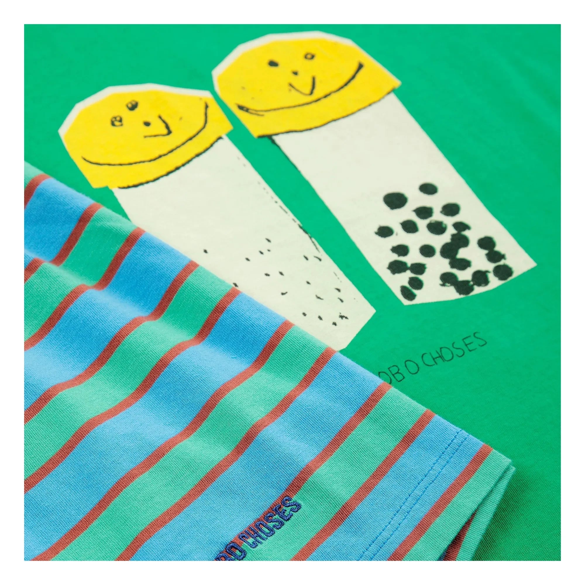 Bobo Choses - Salt and Pepper Bio-Baumwolle T-Shirt und Shorts Set | Grün