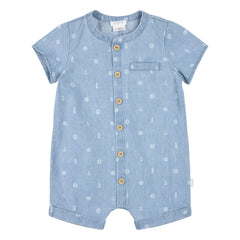 Petit Lem - Bio-Baumwoll Chambray Anker Overall | Denim Blau