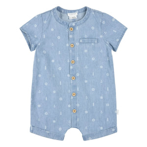 Petit Lem - Bio-Baumwoll Chambray Anker Overall | Denim Blau