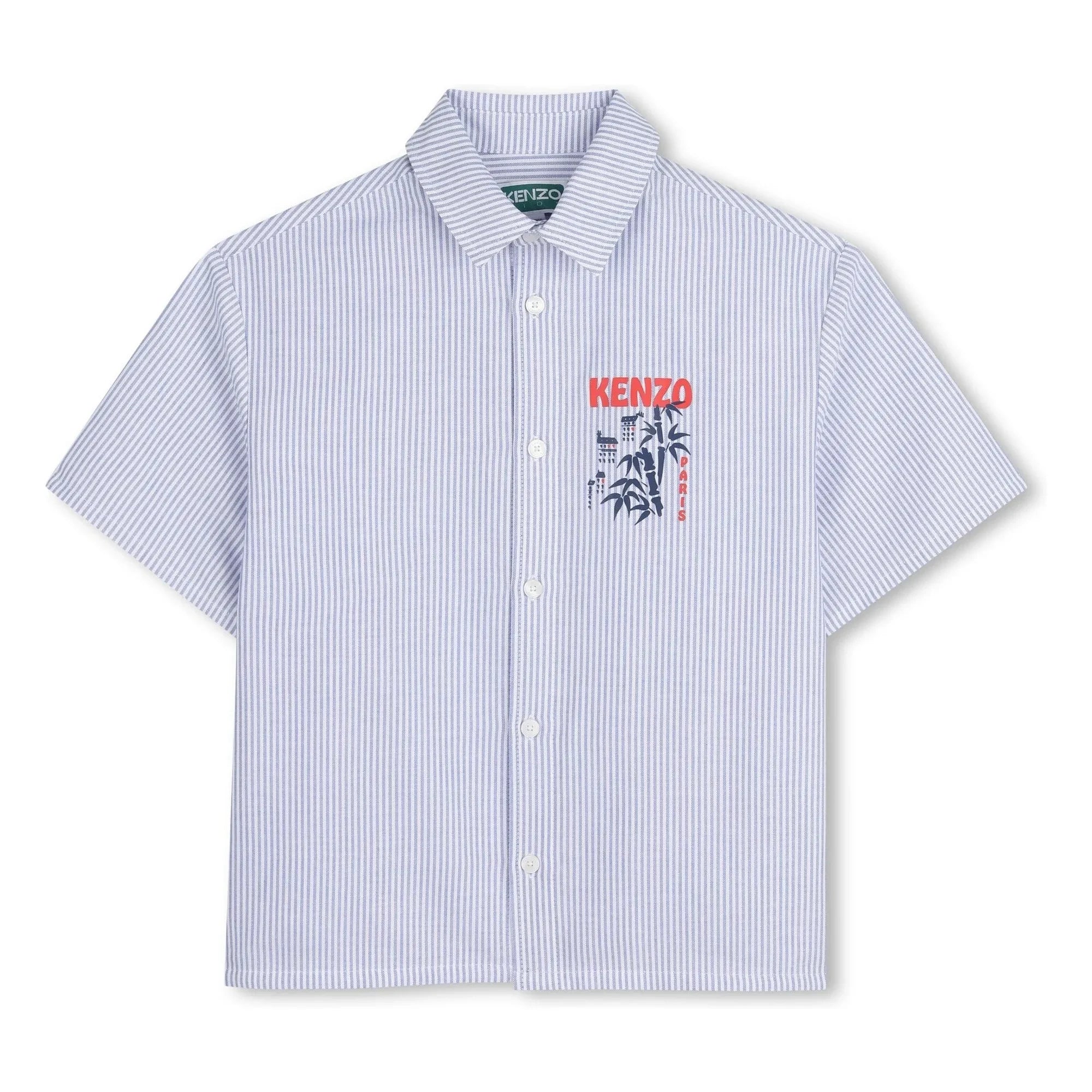 Kenzo - Kenzo Garden Gestreiftes Oxford-Hemd | Hellblau