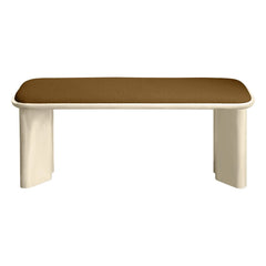 Gabrielle Paris – Lazarus Bank aus poliertem Holz | Creme