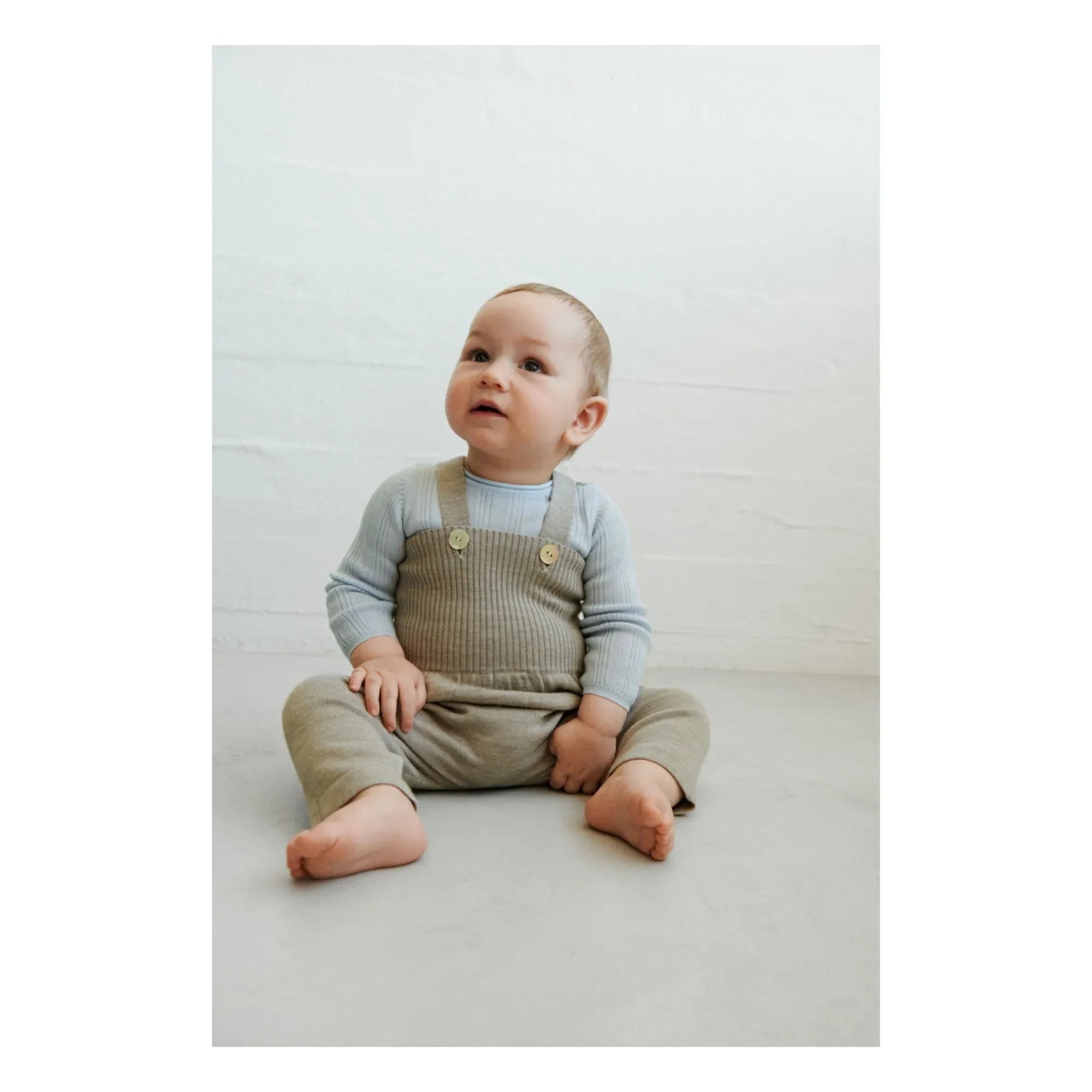 FUB - Merinowolle High-Waist-Latzhose | Heather Beige