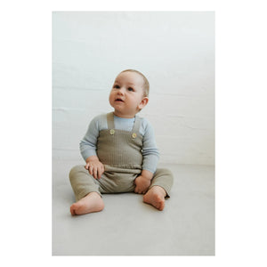 FUB - Merinowolle High-Waist-Latzhose | Heather Beige