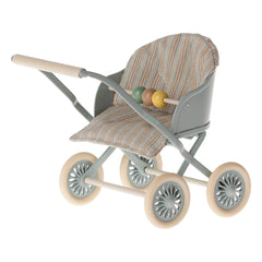 Maileg - Puppenwagen | Grau-Blau