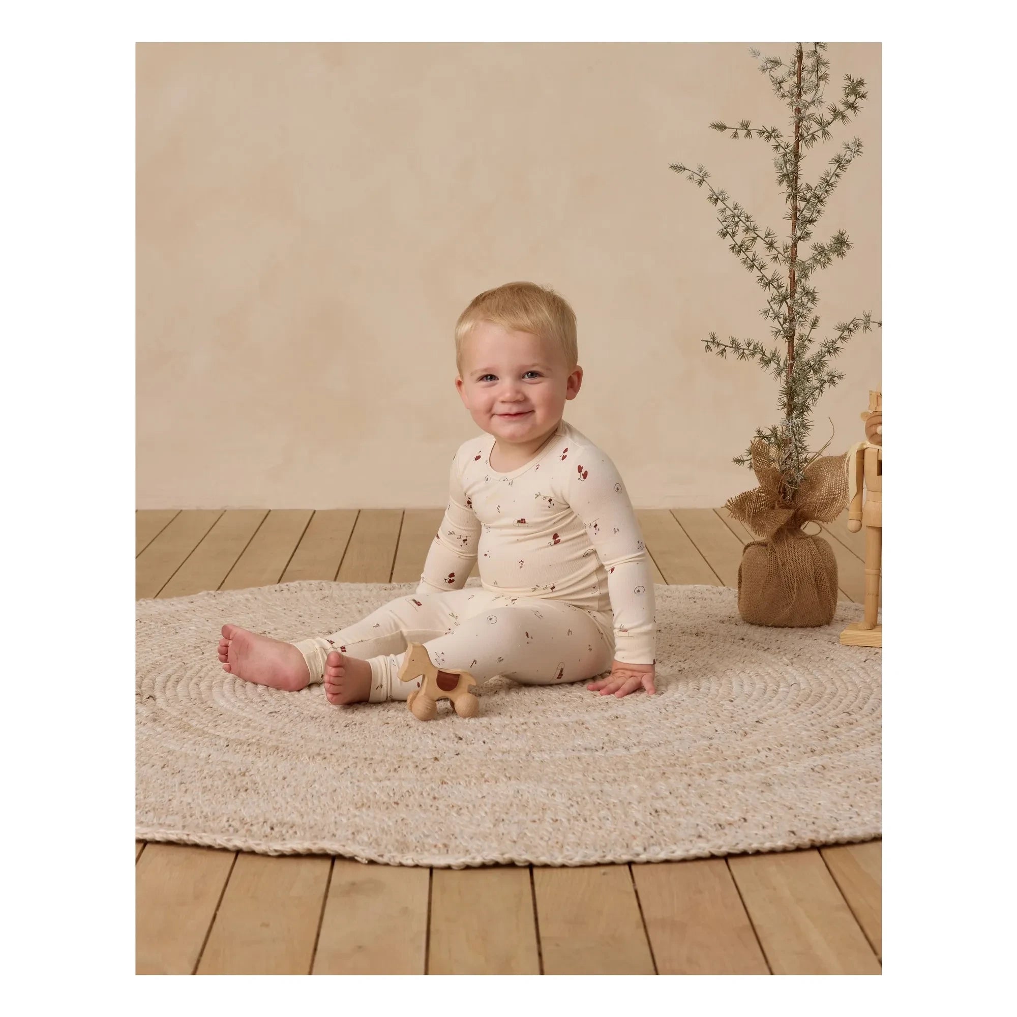 Quincy Mae - Winter Wonderland Pyjama-Set | Ecru