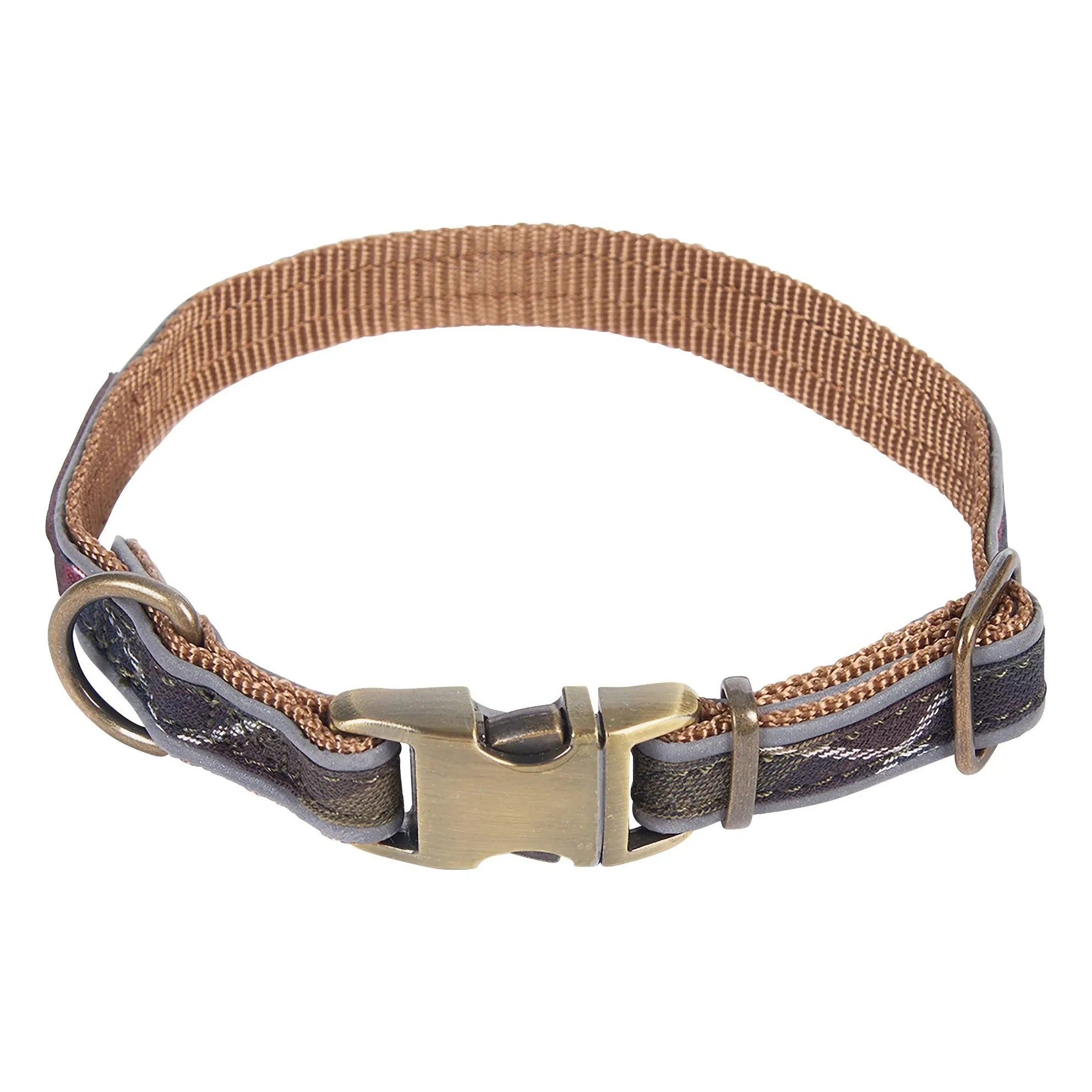 Barbour - Reflektierendes Tartan-Hundehalsband | Dunkelbraun