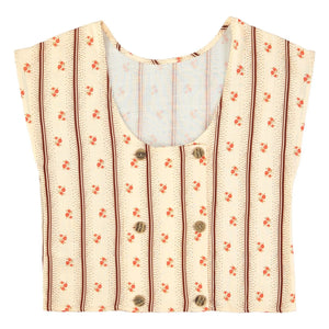 Sisters Department - Blumenmuster ärmellose Bluse | Cremeweiß