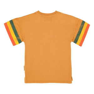 Piupiuchick - Gestreiftes T-Shirt-Kleid | Camel