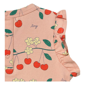 Tinycottons - Cherry T-Shirt mit Rüschen aus Bio-Baumwolle | Rosa