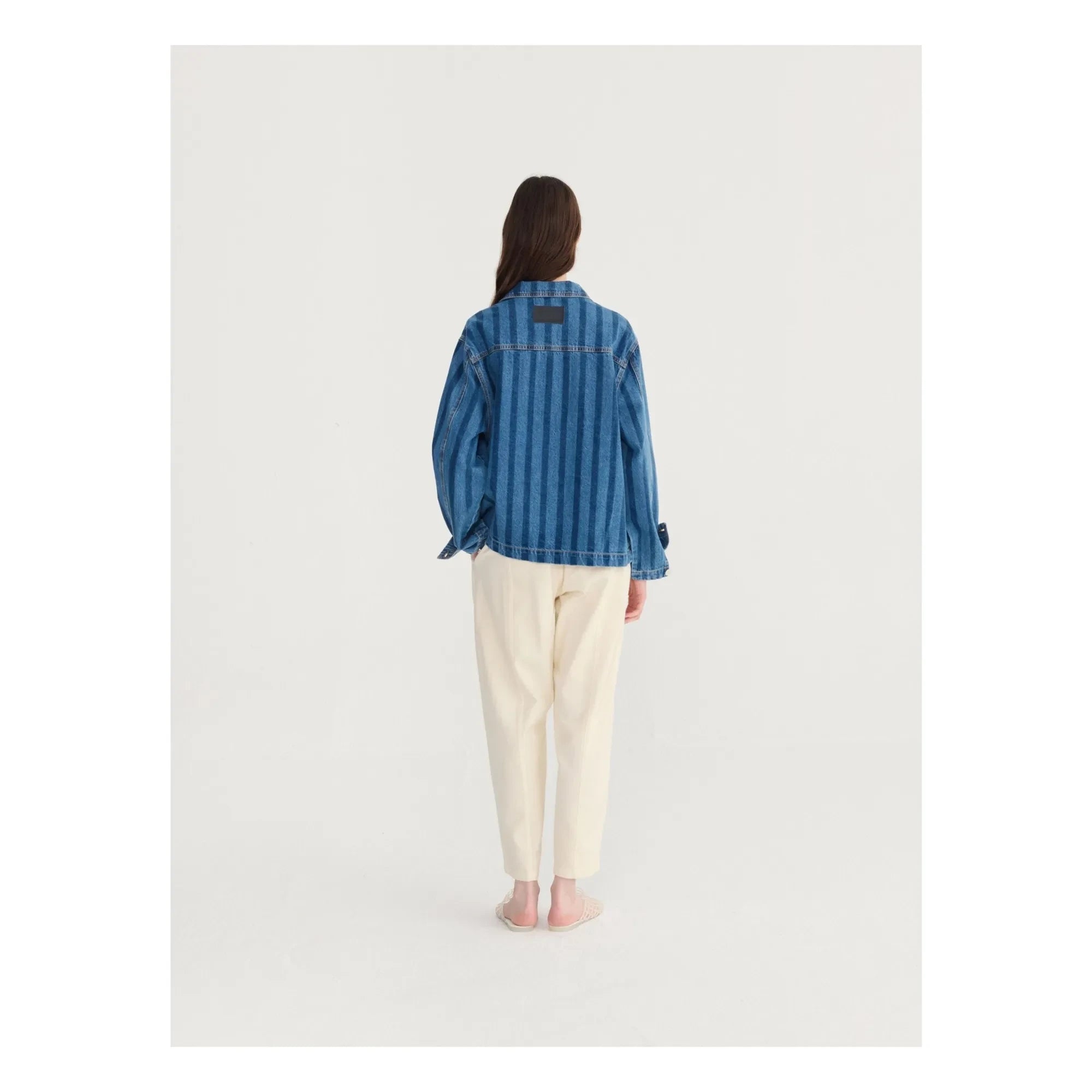 Bobo Choses - Blaue Jeansjacke mit Streifen aus Bio-Baumwolle