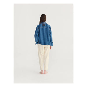 Bobo Choses - Blaue Jeansjacke mit Streifen aus Bio-Baumwolle