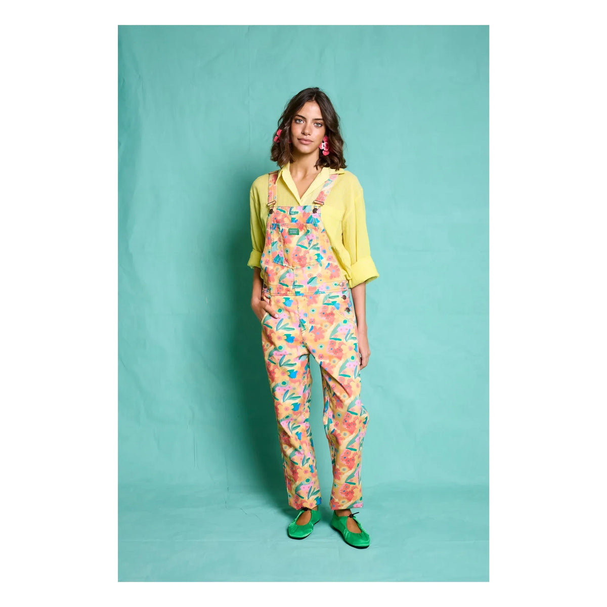 Favorite People - Latzhose mit Blumenmuster Toskana - Damenkollektion | Orange