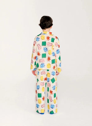 Bobo Choses - Besticktes Hemd- und Hosen-Set aus Bio-Baumwolle | Ecru