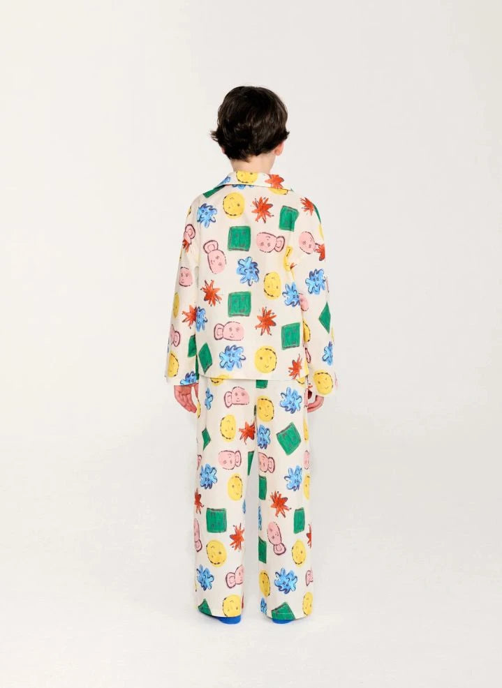 Bobo Choses - Besticktes Hemd- und Hosen-Set aus Bio-Baumwolle | Ecru