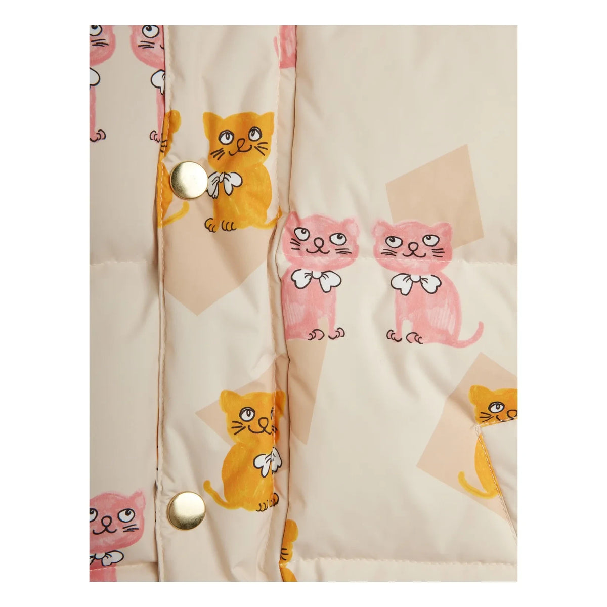 Mini Rodini - Kittens Geri Dönüştürülmüş Elyaf Dolgulu Mont | Ecru