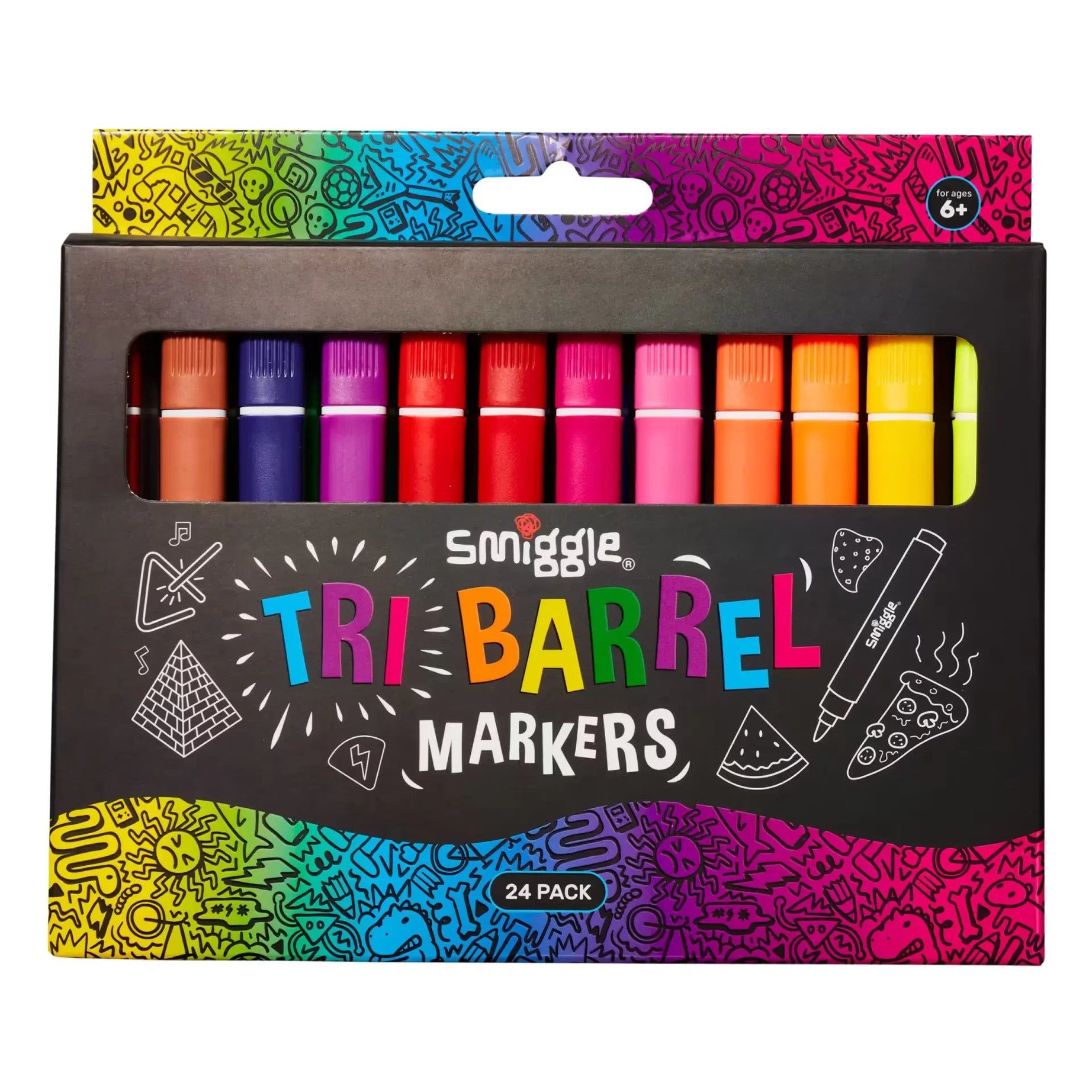 Smiggle - Üçgen Highlighter İşaretleyici Paketi X24-Dinossi
