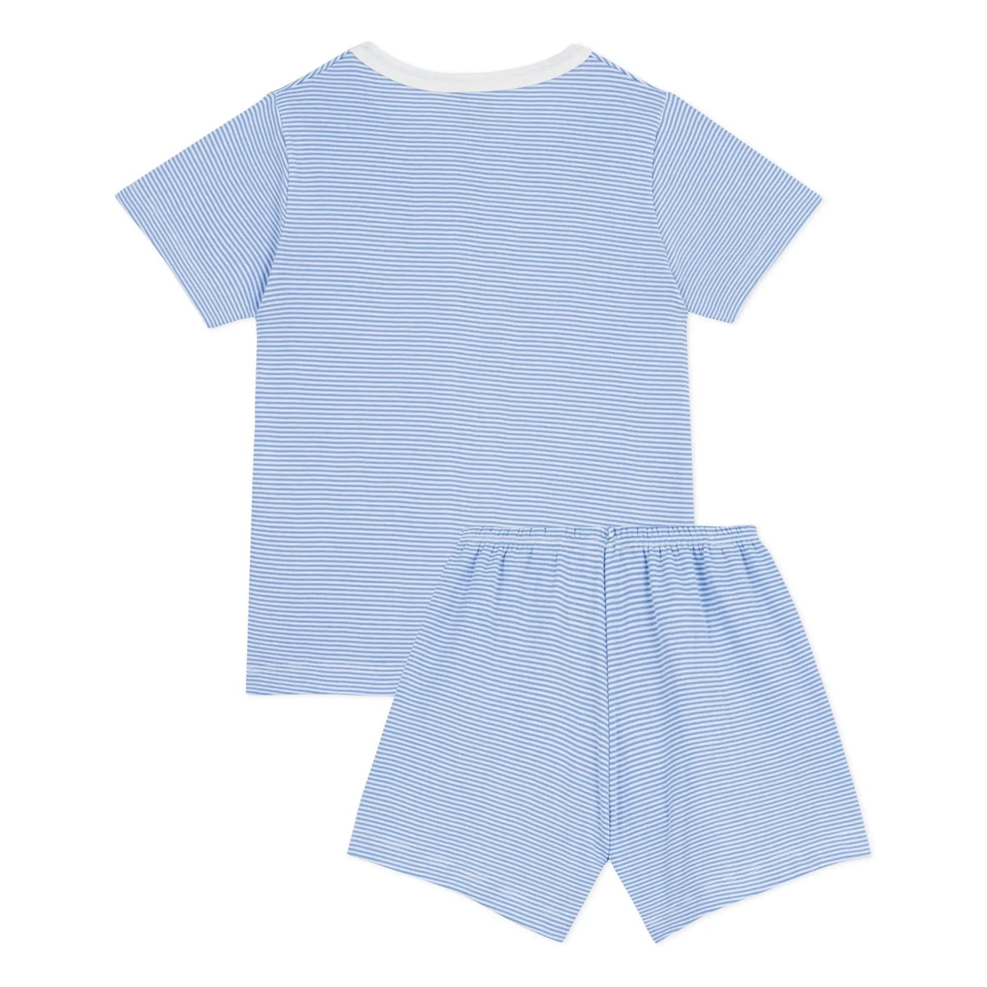 Petit Bateau - Gestreifte Pyjamashorts aus Bio-Baumwolle | Blau