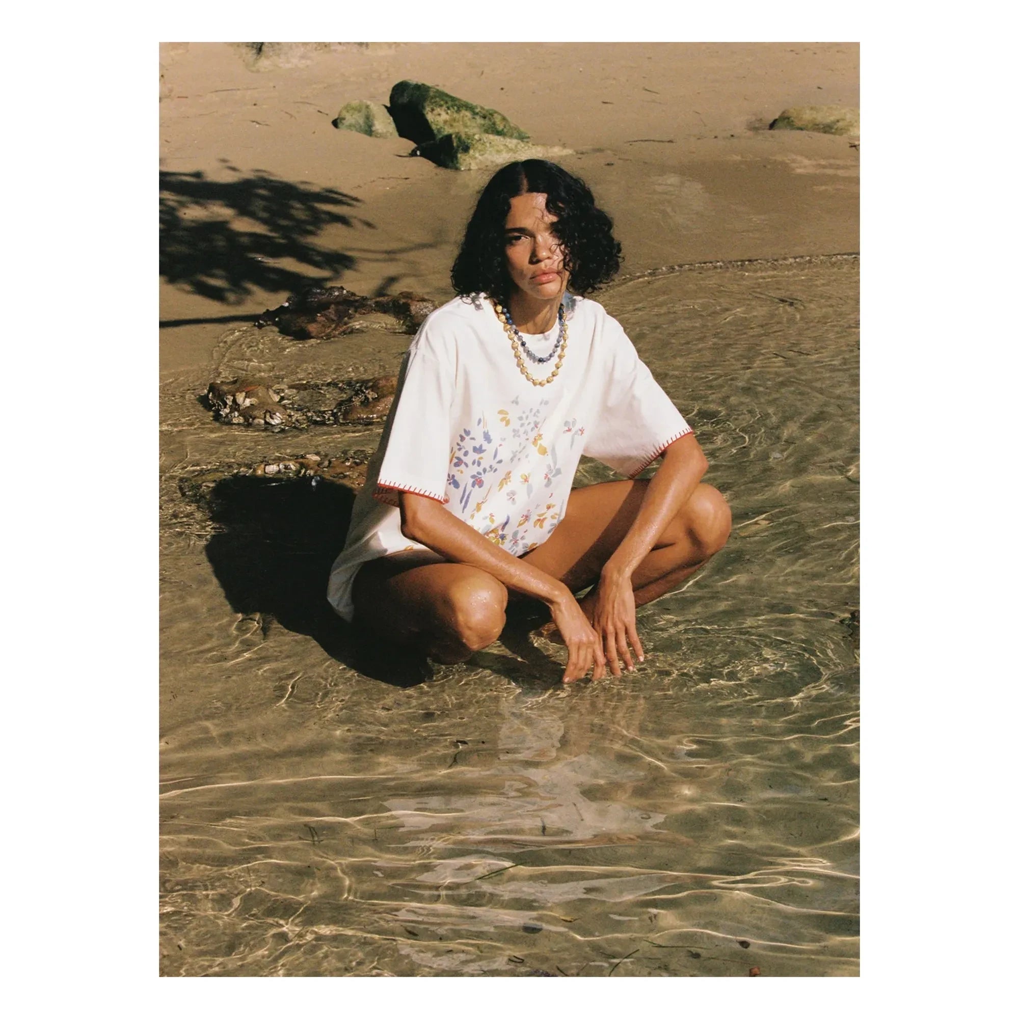 Soleil Soleil - Posy Bio-Baumwoll-T-Shirt | Beige