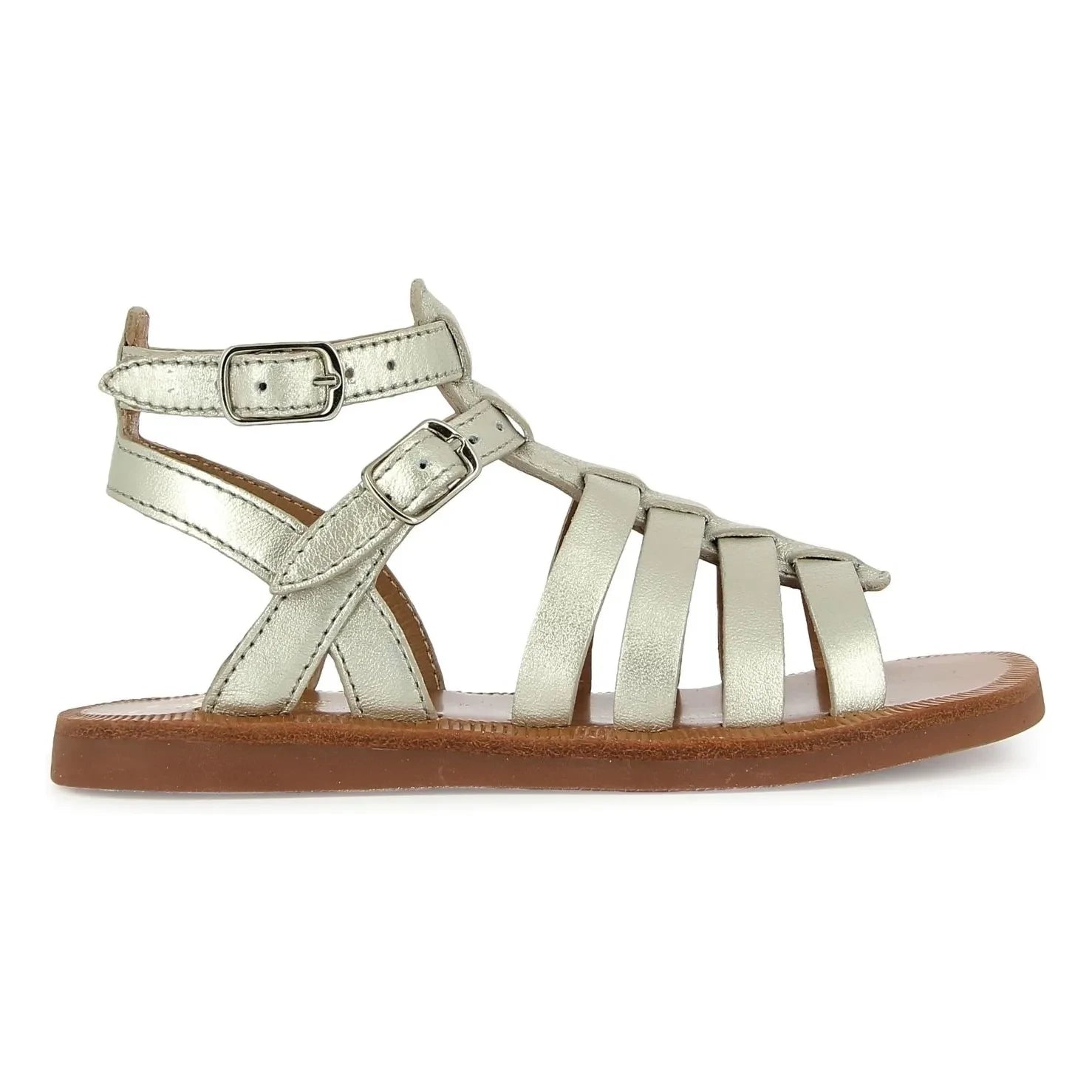 Pom d'Api - Gladiator-Sandalen Plagette | Silber