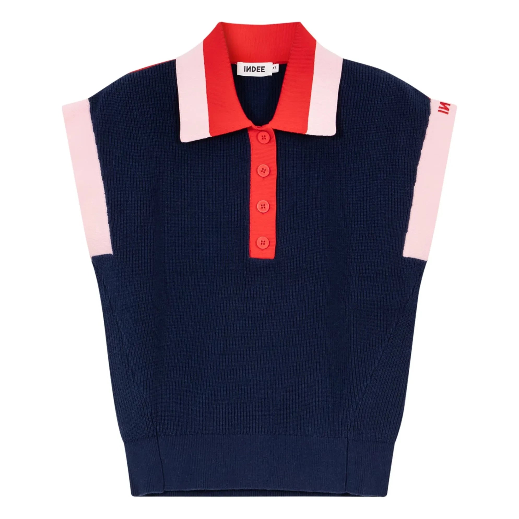 Indee - Valor Netz-Polo-Shirt | Marineblau