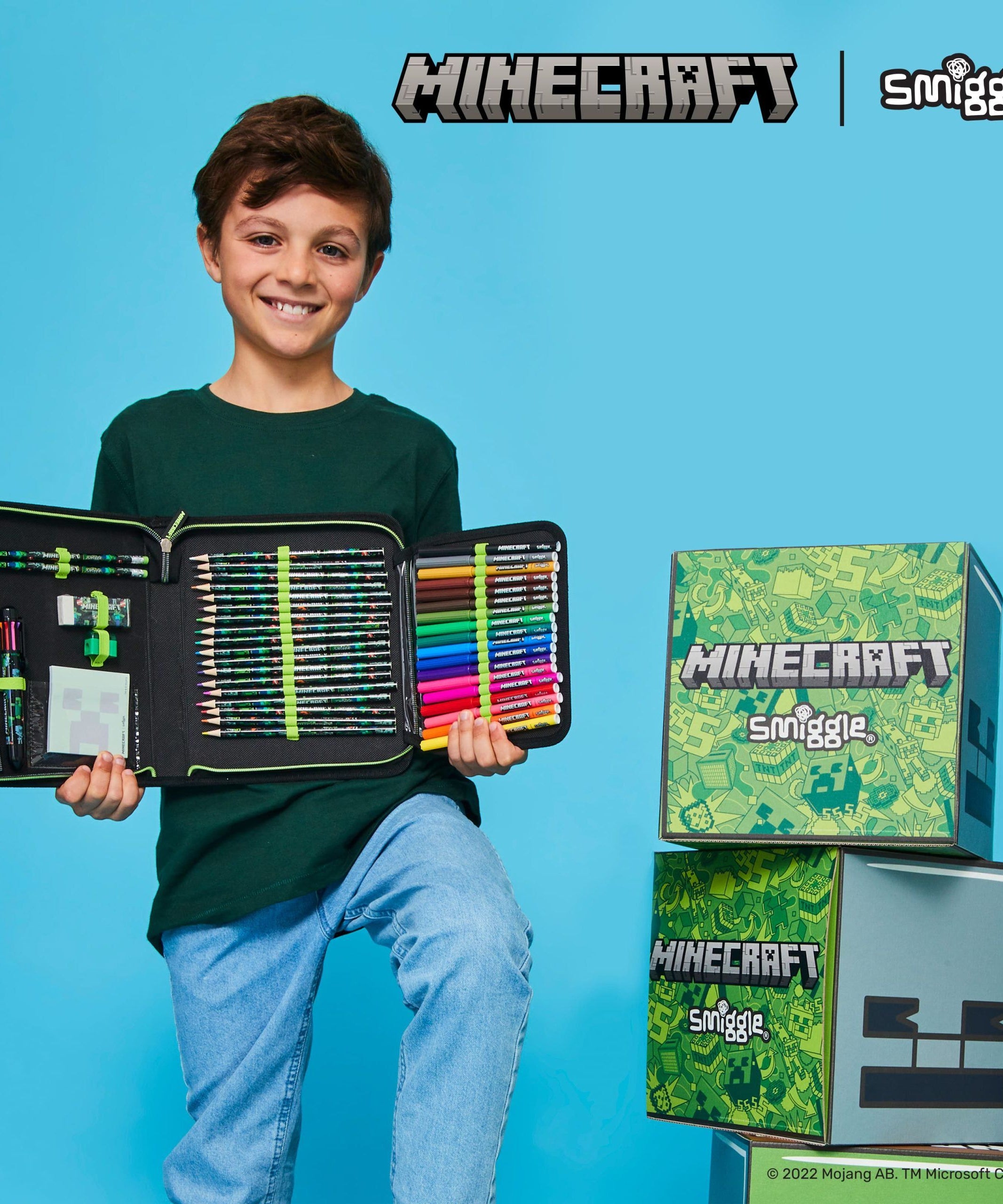 Smiggle - Minecraft Kırtasiye Seti ve Kalem Kutusu-Dinossi