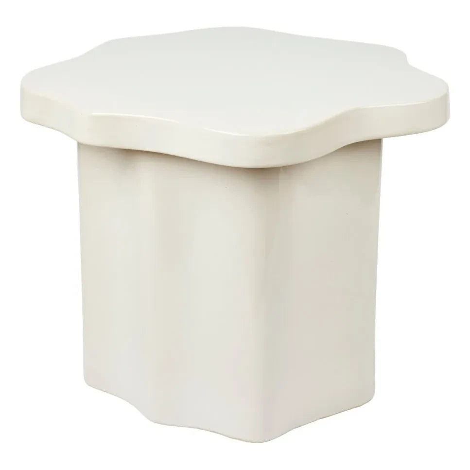 Broste Copenhagen - Sonja Beistelltisch mit Steinoptik | Creme