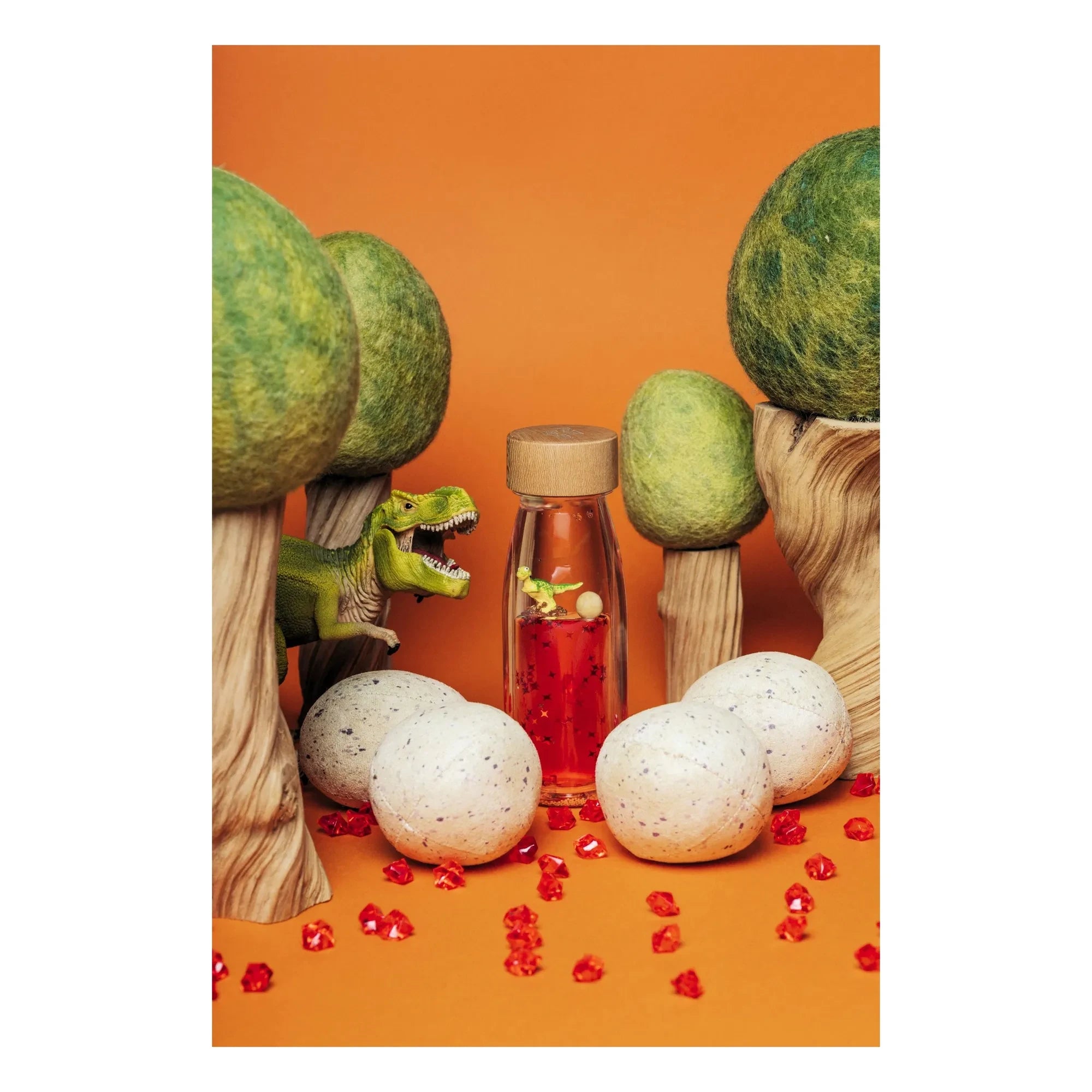 Petit Boum - T-Rex sensorische Flasche | Orange