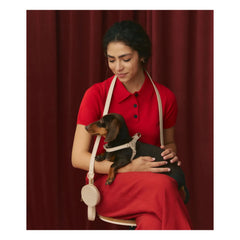 Cafide - Veganes Hundebrustgeschirr aus Leder | Beige