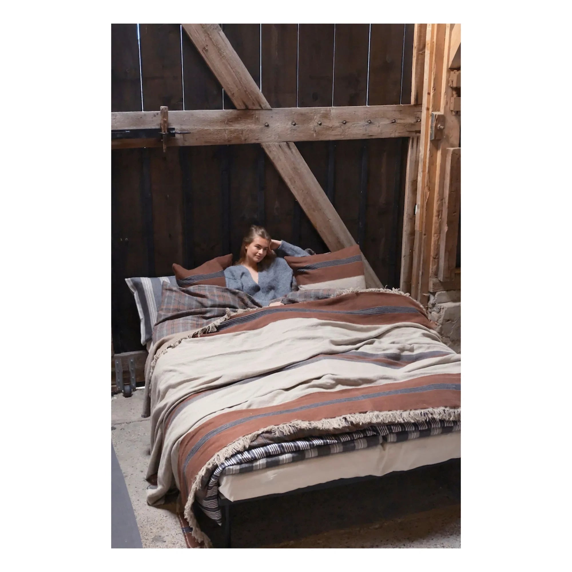 Libeco - Sienna Leinenplaid | Braun