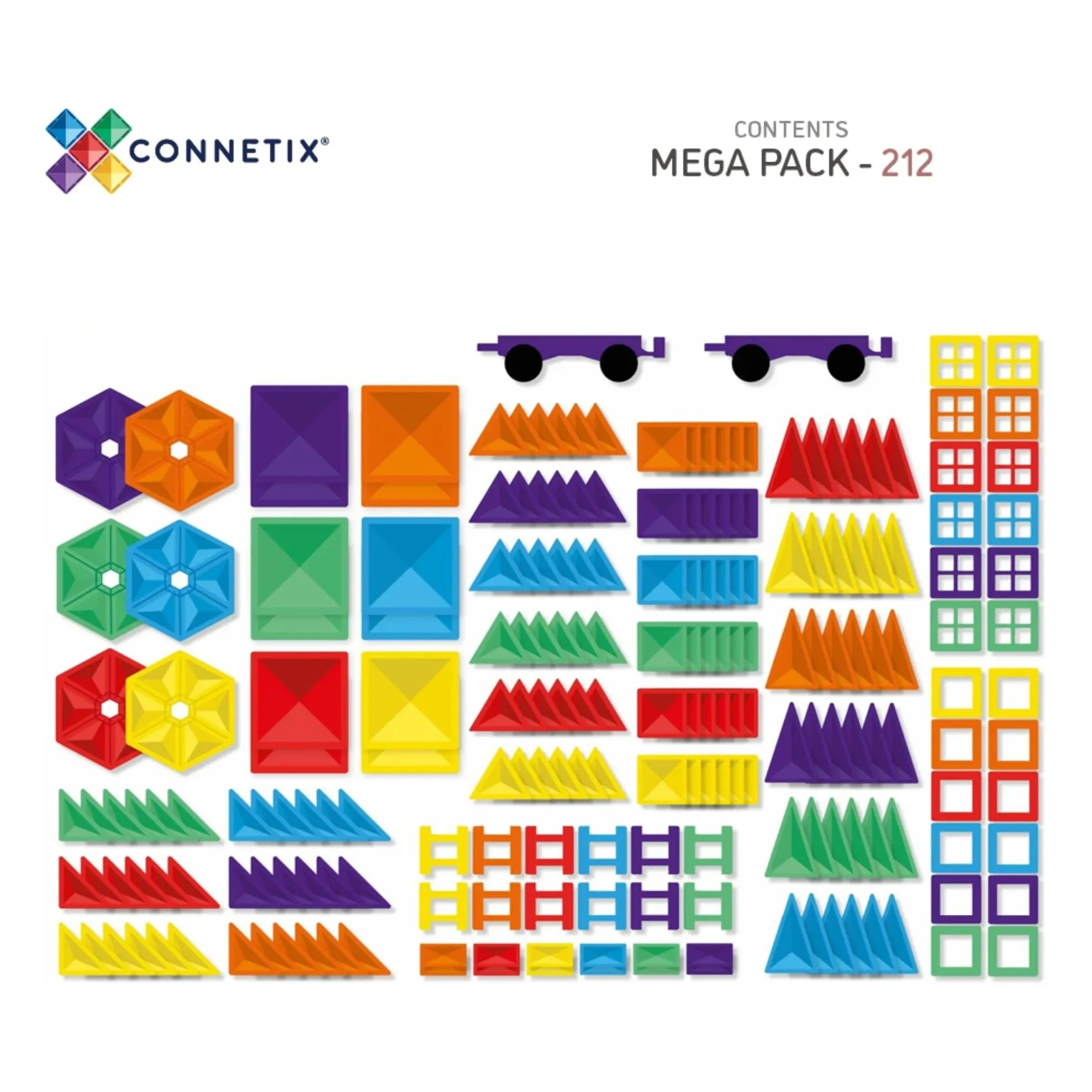 Connetix - Mega Pack - 212 Teile | Regenbogen