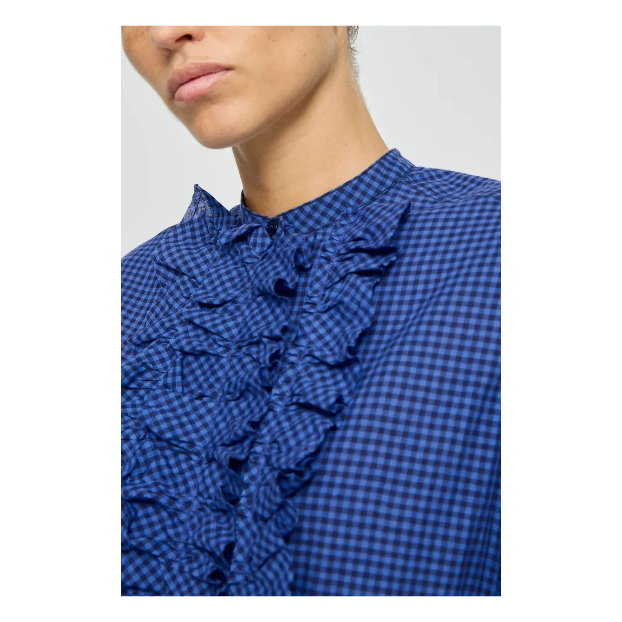 Laurence Bras - Magrita Baumwoll-Gingham-Bluse | Blau