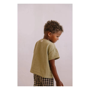 Studio Bohème - Orso Gaze-T-Shirt aus Bio-Baumwolle | Hellkhaki