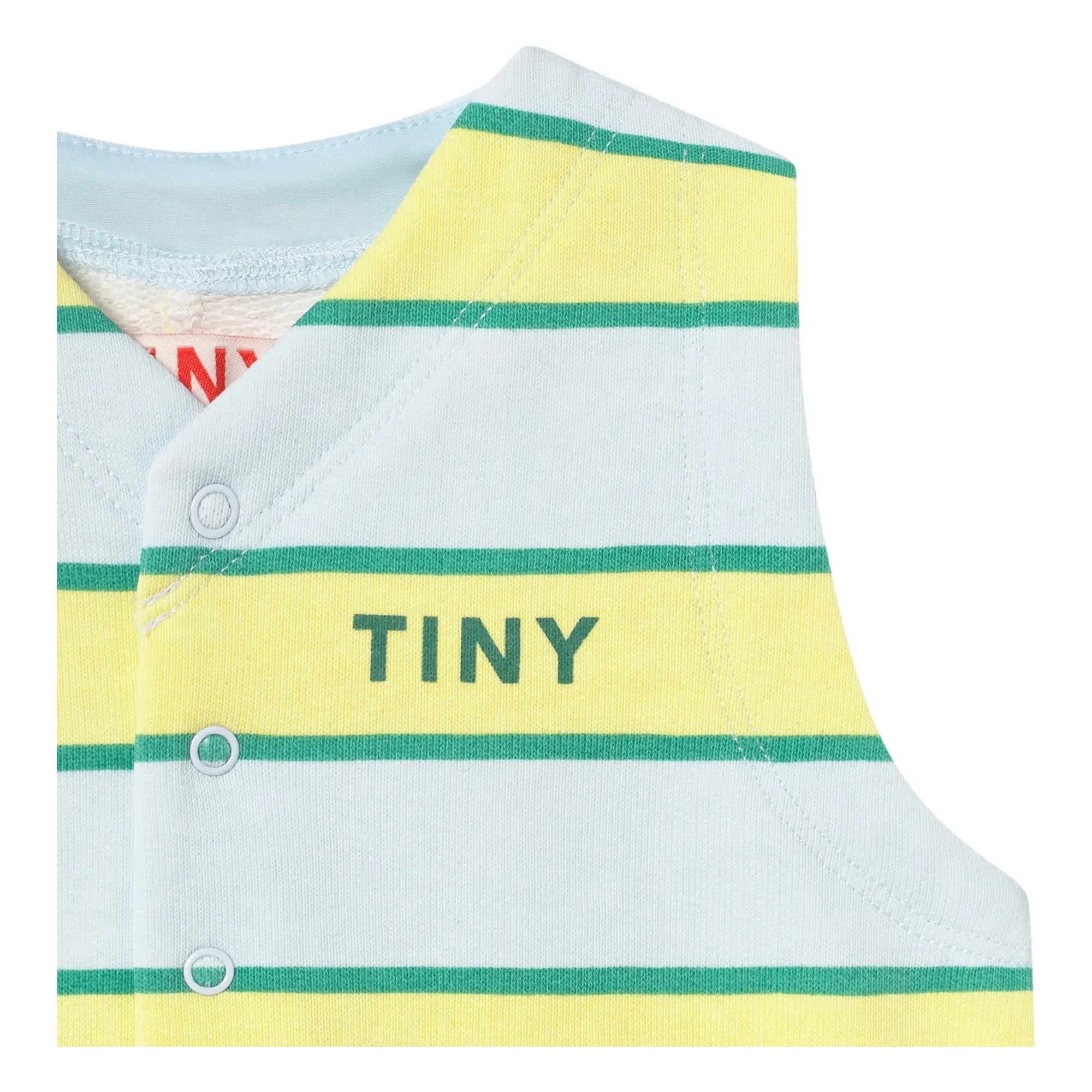 Tinycottons – Gestreifter Strampler aus Bio-Baumwolle | Hellblau