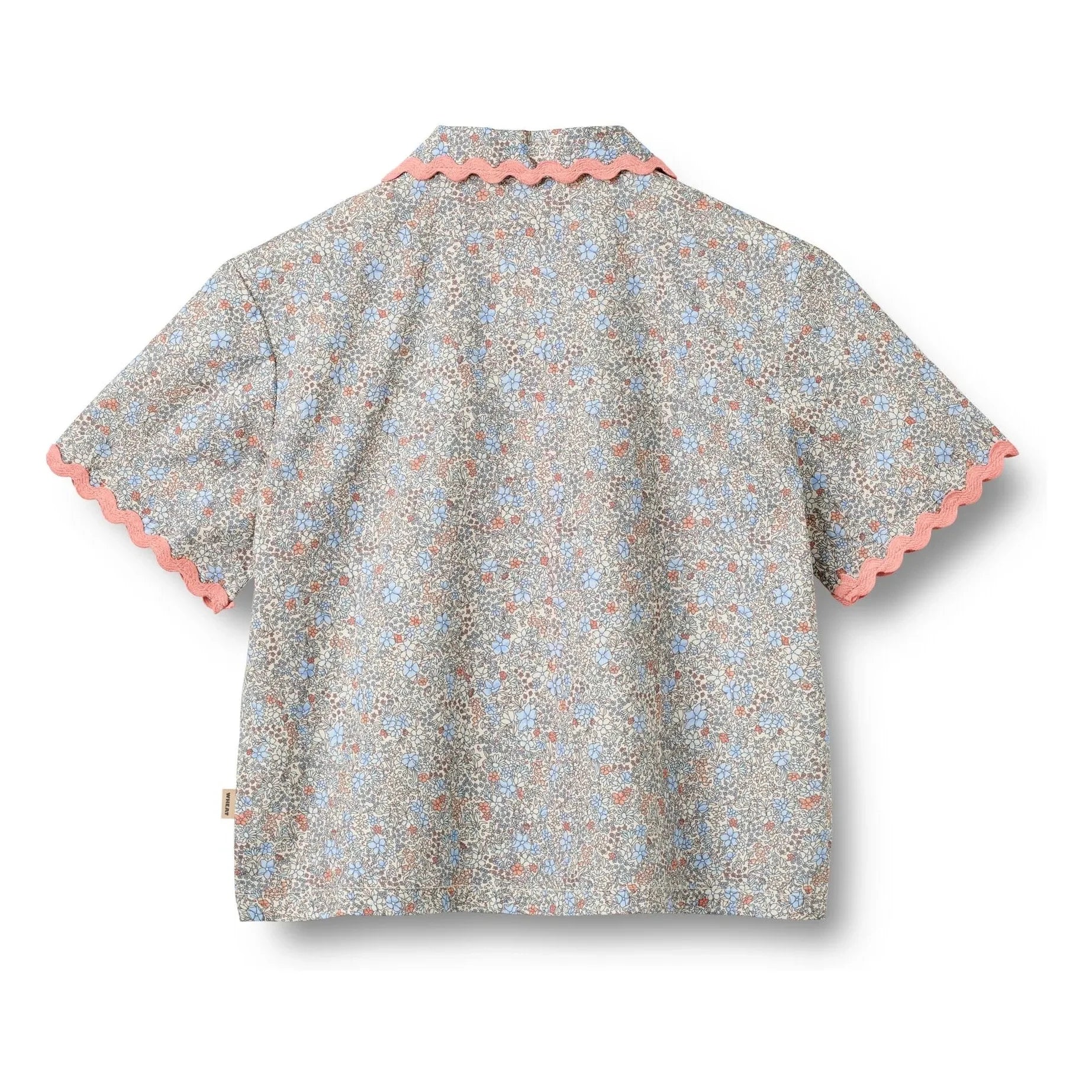Wheat - Lace Vilma Fleurie Bio-Baumwoll-Bluse | Hellblau