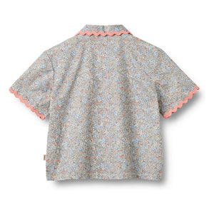 Wheat - Lace Vilma Fleurie Bio-Baumwoll-Bluse | Hellblau